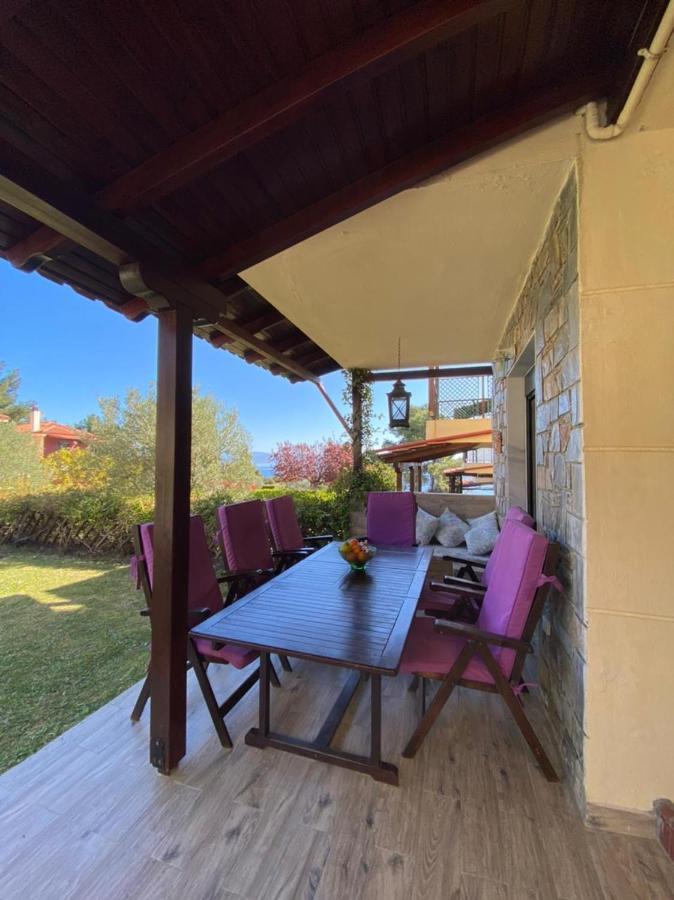 Amazing Villa With Views Sea In Paliouri Bagian luar foto